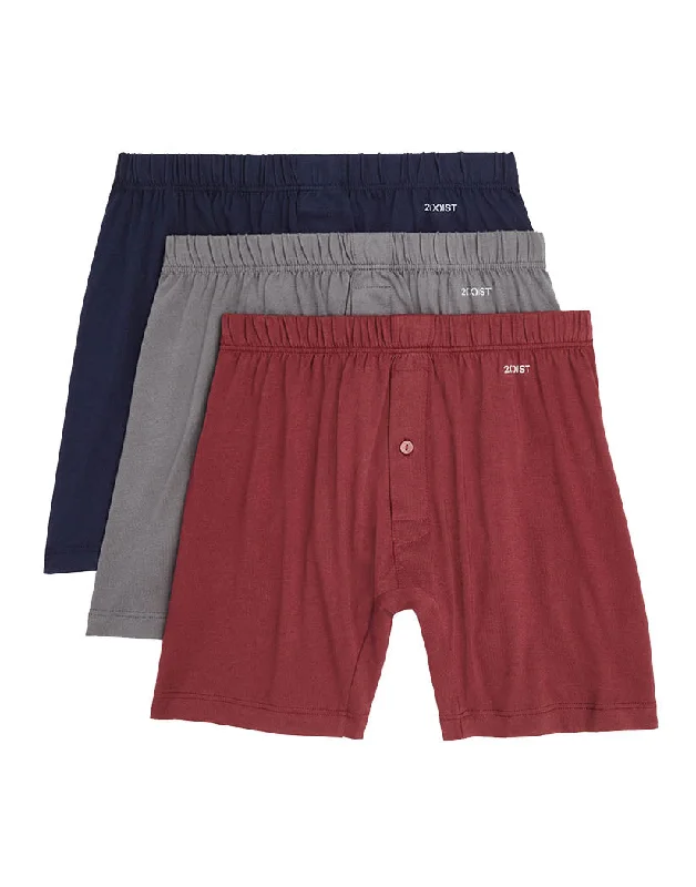 2xist 3-Pack Pima Cotton Knit Boxer Short 050107