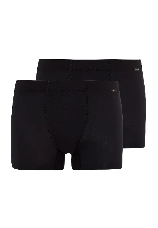 Cotton Essentials 2-Pack Cotton Boxer Briefs With Covered Waistband | Black 73079-019