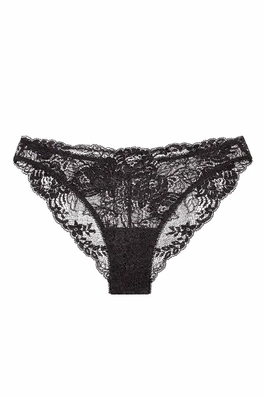 Begonia French lace bikini panties briefs in Black