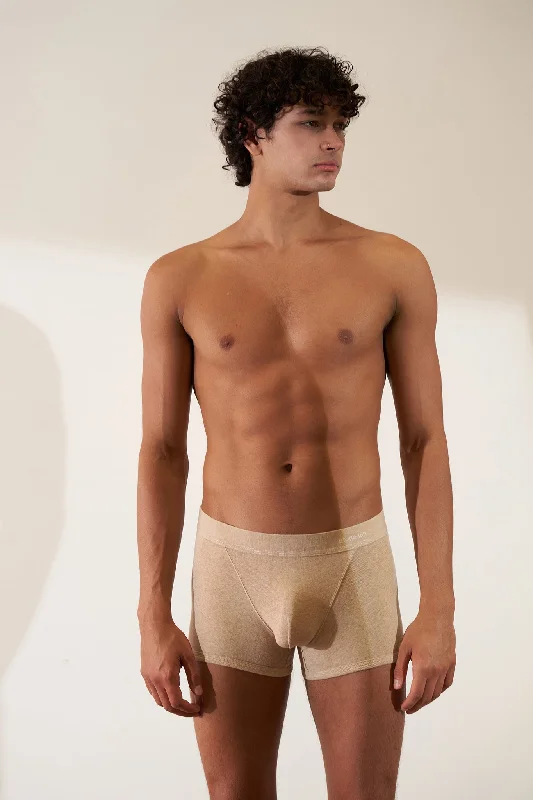 Boxer Brief in Organic Cotton Rib - Sand