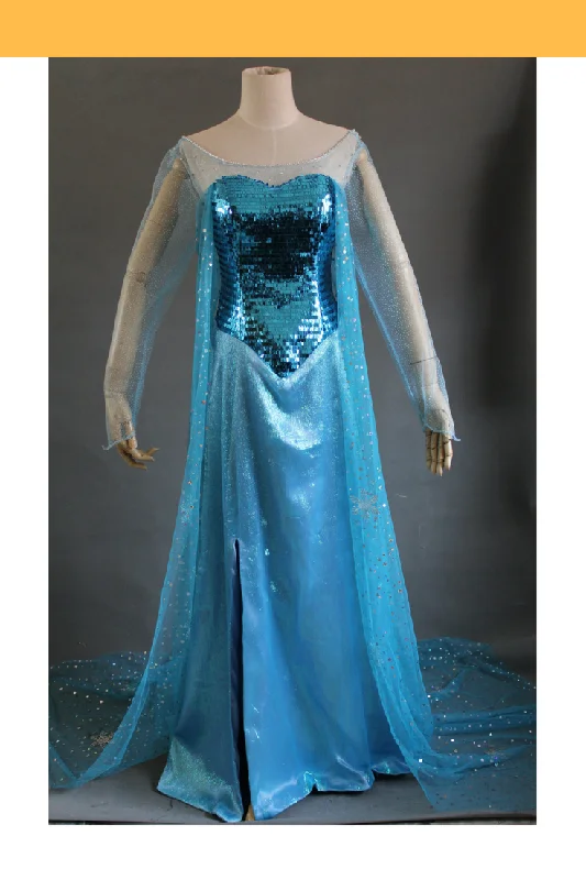 Frozen Elsa Royal Blue Sequin Fabric Cosplay Costume