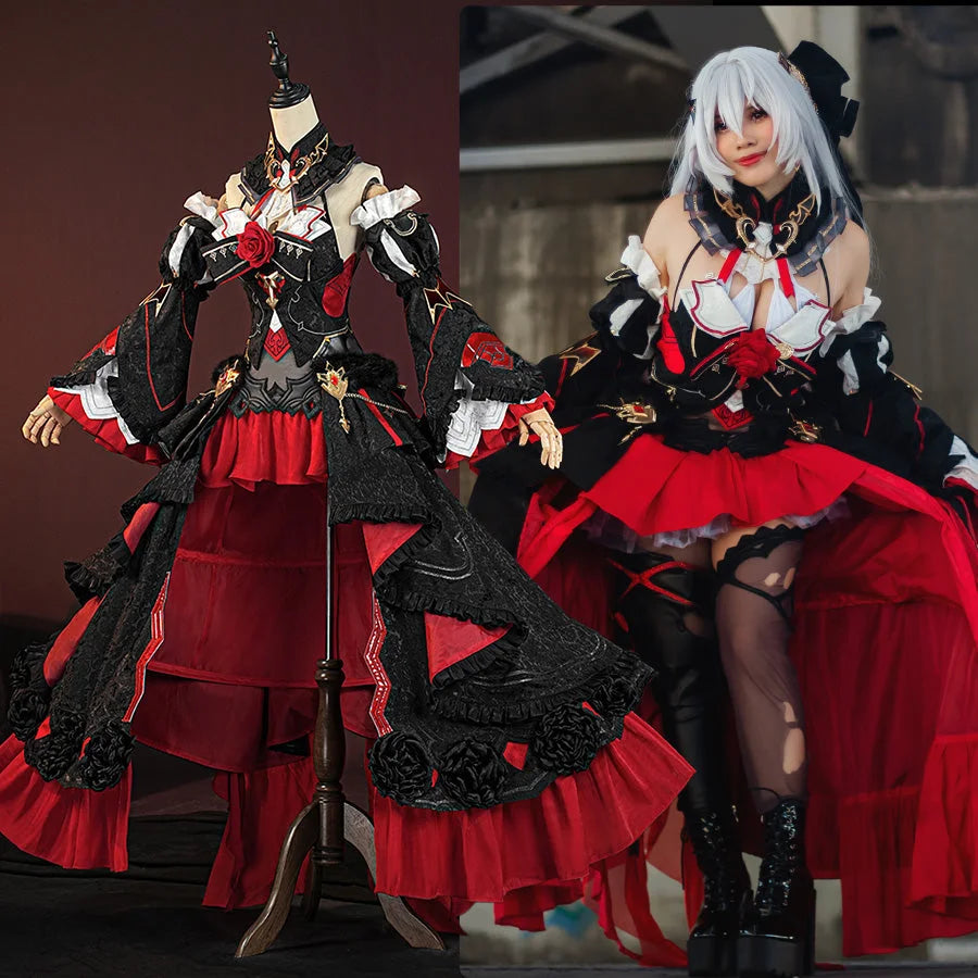 Honkai Impact 3 Theresa Apocalypse Lunar Vow: Crimson Love Battlesuit Cosplay Costume C08822