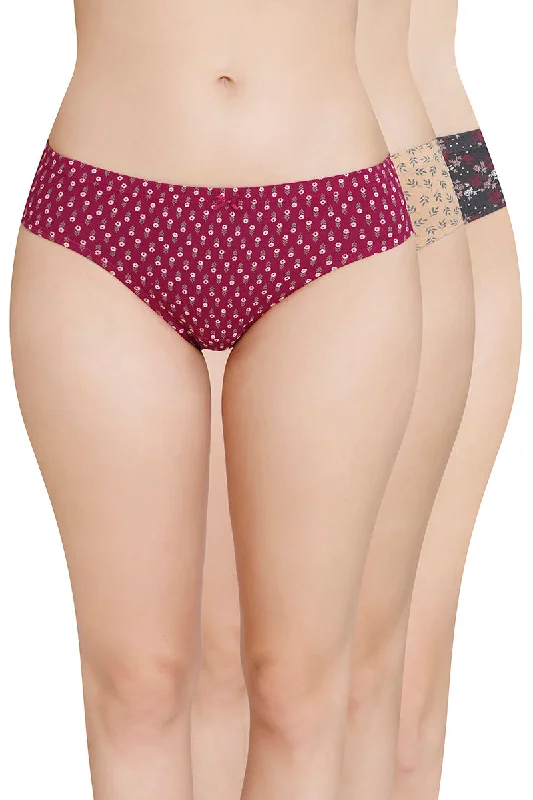 Inner Elastic Printed Mid Rise Bikini Panty (Pack of 3)