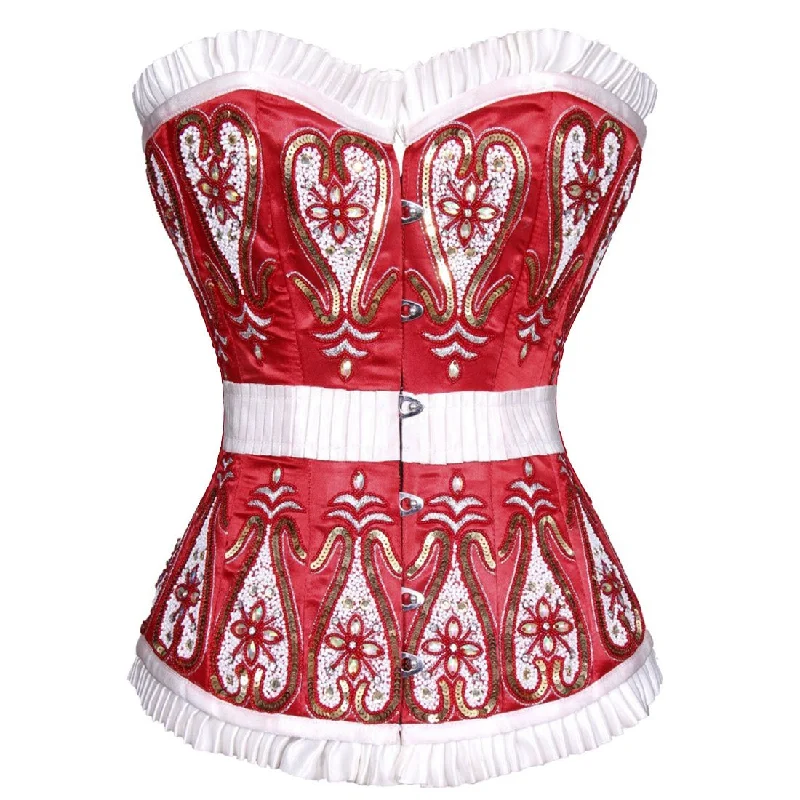 Jacqueline Motif Front Close Sequined Overbust Corset