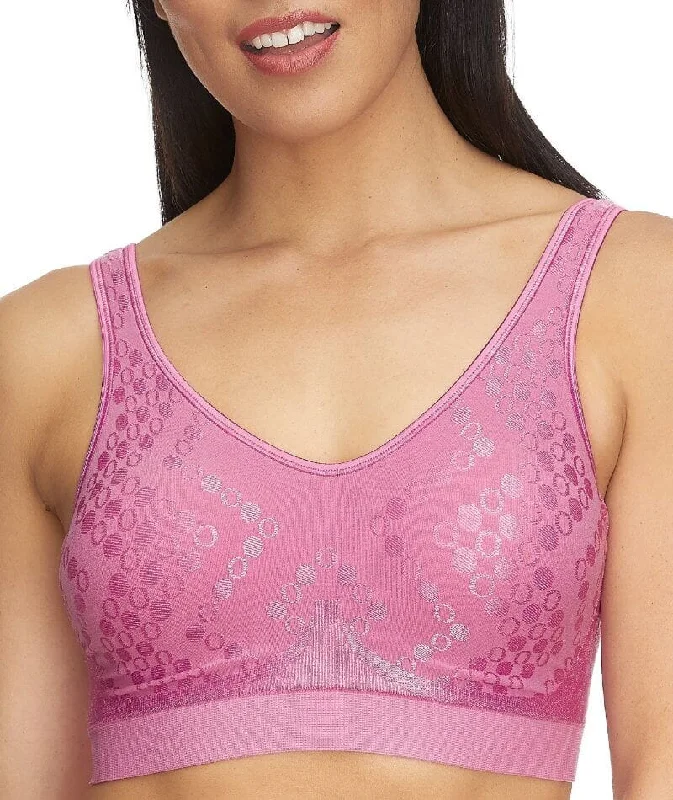 Playtex Comfort Revolution Contour Dot Wire Free Bra - Purple Dot