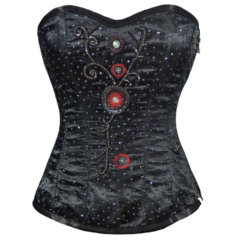 Ruby Front Close Sequined Overbust Corset