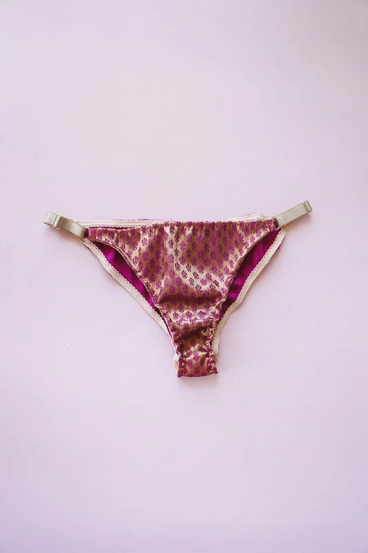 Size XS Fuchsia Silk Jacquard Low Rise Panty