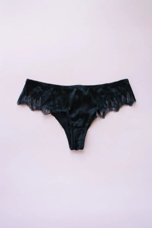 Size XS Genevieve Silk and Lace Appliqué Panty