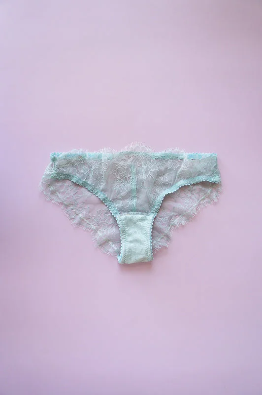 Size XS Mint Lace Low Rise Brief Panty