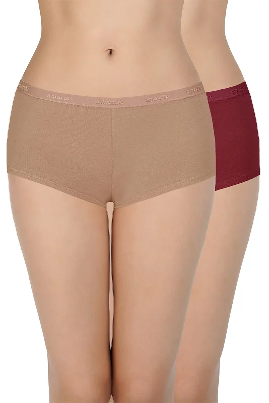 Solid Low Rise Boyshort Panties (Pack of 2)