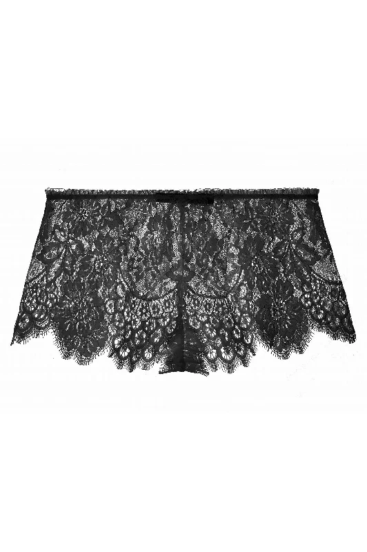 Swan Queen Scalloped lace shorties shorts in Black