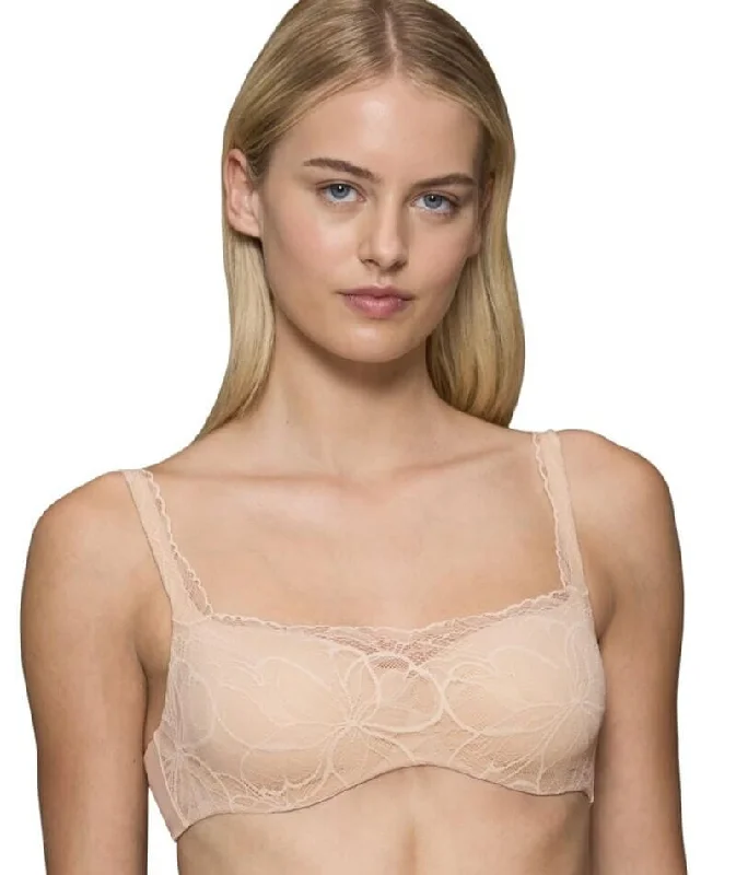 Triumph Body Make-up Illusion Lace Underwired Balconette Bra - Nude Beige