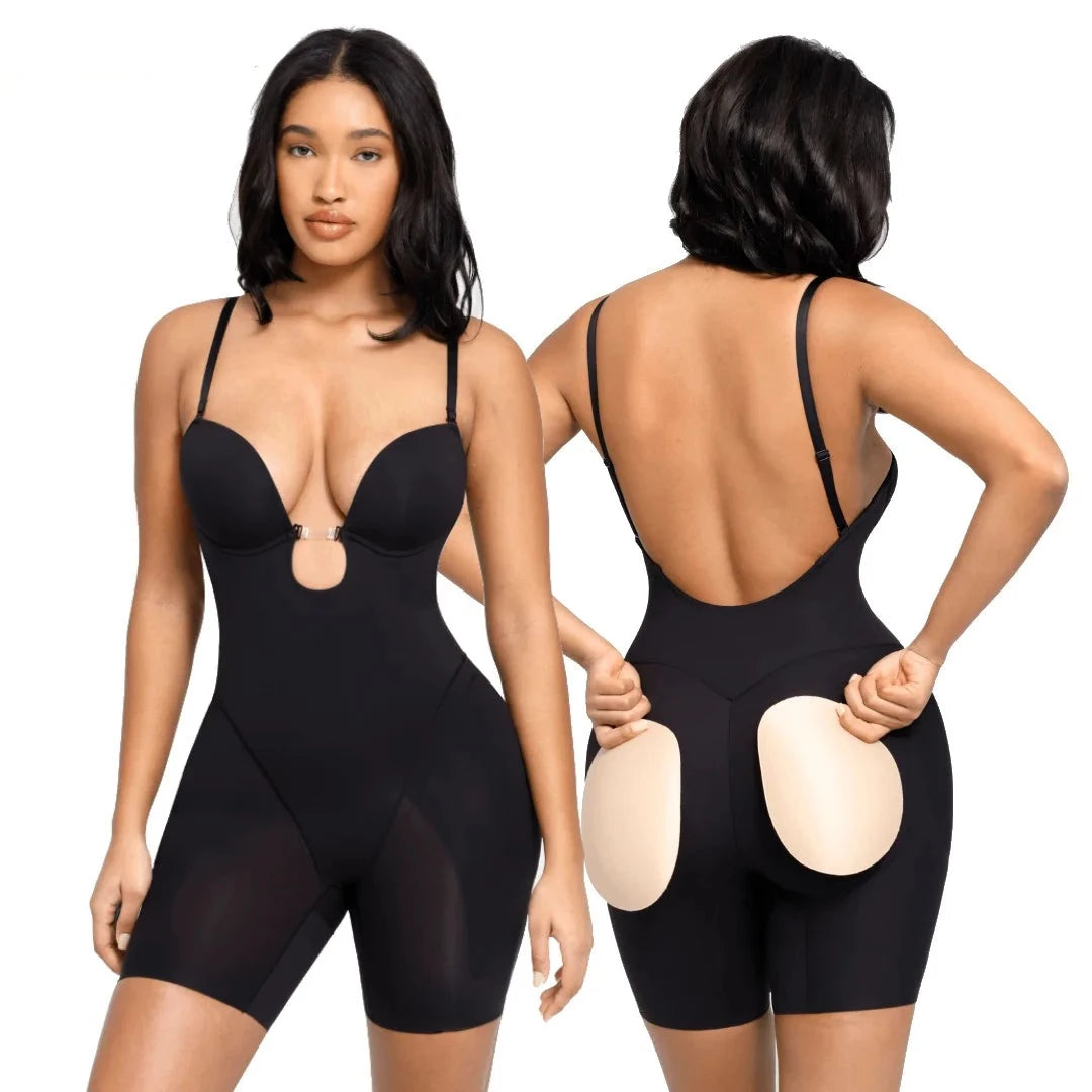 Low Back Deep Plunge Shapewear Bodysuit