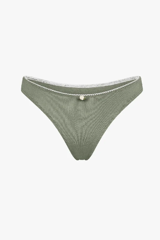 LOW RISE THONG IN SAGE