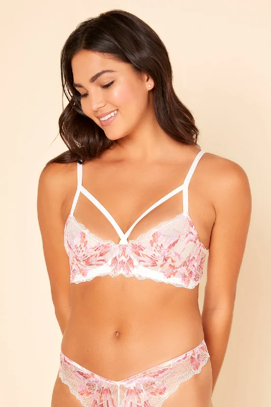 Strappy Underwire Demi Cup Bra